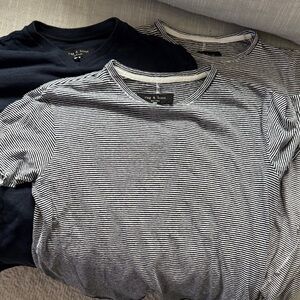 Rag & Bone Navy and Navy/White Striped Tees (set of 3)